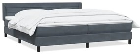 3318250 vidaXL Боксспринг легло с матрак, тъмносиво, 180x220 см, кадифе