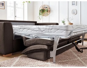 Кафяв разтегателен диван от рипсено кадифе 225 cm Augustin – Bobochic Paris