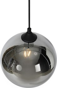 Интелигентна висяща лампа черна с опушено стъкло с Wi-Fi A60 - Wallace