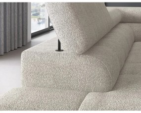 Кремав разтегателен ъглов диван с място за съхранение от букле (ляв ъгъл L форма) Ferucce – ELTAP