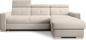 Бежов разтегателен ъглов диван с място за съхранение (десен ъгъл) Fresia – ELTAP