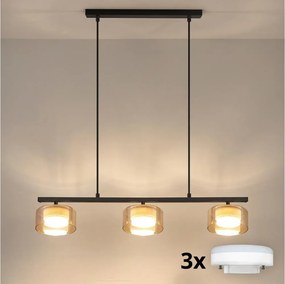 Brilagi - LED Полилей на кабел AURA LUX 3xGX53/30W/230V черен/златист