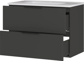 Антрацитен матов стенен шкаф с мивка 81x61 cm Crandon – Germania