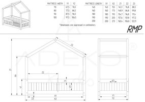 Детско легло от борова дървесина в естествен цвят 90x200 cm Mila RMP - Adeko
