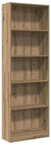 857829 vidaXL Библиотека, дъб артизан, 60x24x176 см, инженерно дърво