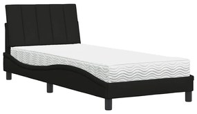 3310498 vidaXL Легло с матрак Hanko, черно, 90x190 см, плат