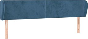 3116928 vidaXL Горна табла за легло с уши, тъмносиня, 183x23x78/88 см, кадифе