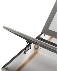 Светлосиво тапицирано двойно легло с място за съхранение 180x200 cm Tate – Maison de Rêve