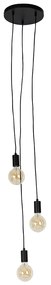Индустриална висяща лампа черна 3-светлина - Facil