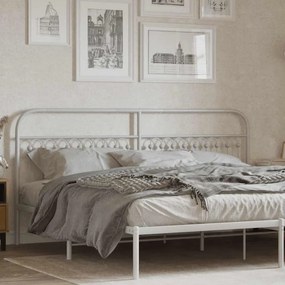 376686 vidaXL Метална резервна табла за легло, бяла, 193 см