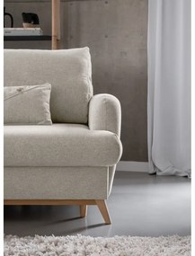 Бежов разтегателен/с място за съхранение ъглов диван (ляв ъгъл) Scandic Lagom – Miuform