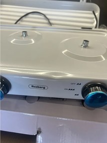 Втора ръка: Троен газов котлон с капак Rosberg R51454D3, 2x2.2kWh 1x1kWh, 30 mbar, Въглеродна стомана, Бял
