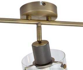 Дизайнерски плафон бронз с прозрачно стъкло 3-лампи - Domo