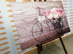 Картина на платно – Прекрасни цветя във винтидж ваза