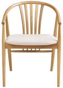 Трапезен стол с подлакътници от масивен дъб в естествен цвят Agustin – House Nordic