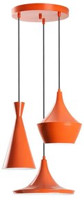 Подвесен полилей на кабел TOM 3xE27/40W/230V оранжев