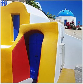 "Санторини" картина на платно цифрово печатане 50x50x3см.