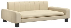 3196257 vidaXL Детски диван, кремав, 90x53x30 см, текстил