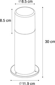 Стояща външна лампа бяла с опал абажур 30см IP44 - Odense