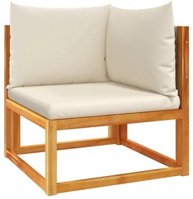 4008176 vidaXL Ъглов градински диван с възглавници, дърво, акация и ратан