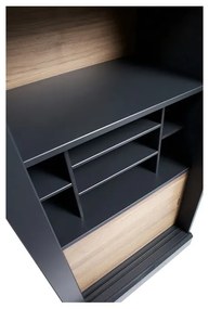 Витрина от масивен бор с плъзгащи се врати в черен и естествен цвят 125x200 cm James – WOOOD