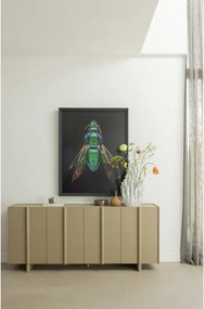 Бежов нисък скрин с чекмеджета от борова дървесина 200x85 cm Basu - WOOOD
