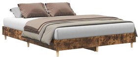 3328712 vidaXL Рамка за легло без матрак опушен дъб 150x200 см инженерно дърво