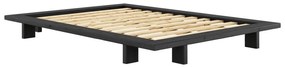 Черно двойно легло от борова дървесина с решетка 140x200 cm Japan - Karup Design