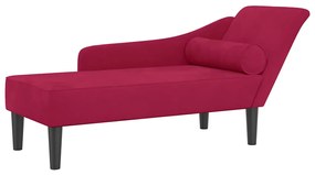 4007592 vidaXL Кушетка с възглавници, виненочервена, кадифе