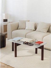 Бордо масичка за кафе със стъклен плот 55x105 cm Kob – noo.ma