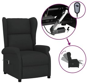 3098321 vidaXL Wingback електрически реклайнер стол, черен, текстил