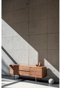 Кафява маса за телевизор от масивен орех 180x65x45 cm Fawn – Gazzda