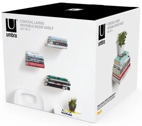 Метални рафтове в сребристо в комплект от 3 броя 18 см Conceal - Umbra