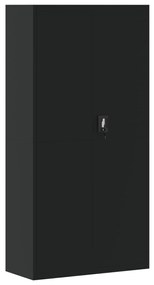 339754 vidaXL Шкаф за папки черен 90x40x180 см стомана