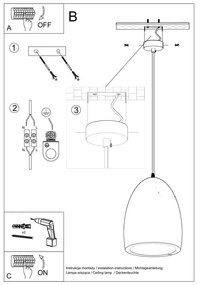 Бяло висящо осветително тяло с керамичен абажур ø 25 cm Sativa – Sollux