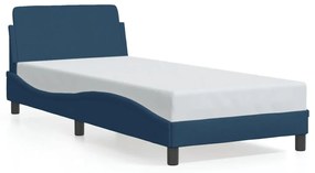 373111 vidaXL Рамка за легло с табла без матрак, синя, 90x200 см, плат