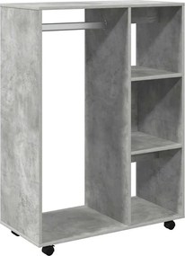 808517 vidaXL Гардероб, бетонно сив, 80x40x110 см, инженерно дърво