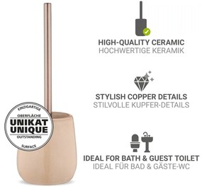 Бежова керамична четка за тоалетна Sirmione – Wenko