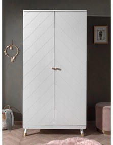 Бял детски гардероб от борова дървесина Billy - Vipack