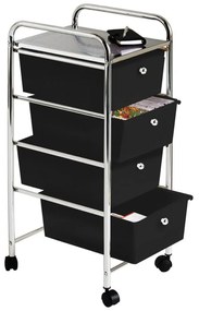 Пластмасов подвижен рафт в черно и сребристо 33x79 см - Premier Housewares