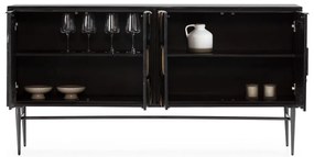 Черен скрин от масивно манго 175x90x40 cm Navya – MOME