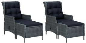 3067844 vidaXL Градински трапезен комплект, 7 части, тъмносив