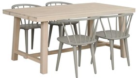 Матова лакирана дъбова маса за хранене , 170 x 95 cm Brooklyn - Rowico