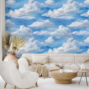Самозалепващ фототапет – Пухкави бели облаци на синьо