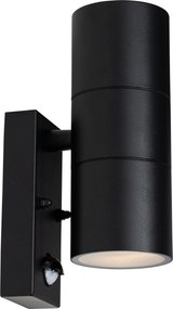 Външен аплик черен 2-светлинен AR70 със сензор за движение - Duo