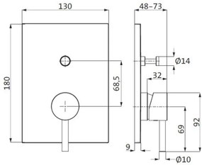 Външни части на смесител за баня Herzbach DESIGN iX-Black