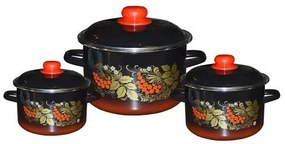 Емайлирана тенджера 3л с декор "Черн.Рябина" (7RD181M) Р