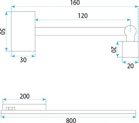 LED аплик за баня SWE036-1W 80cm BLACK