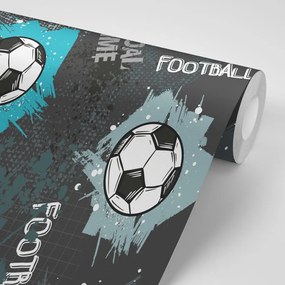 Тапет – Футболна топка в тюркоазено