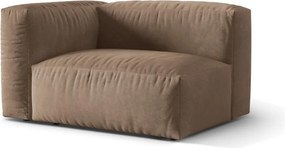 Светлокафяв кадифен модул за диван (ляв ъгъл) Martina – Micadoni